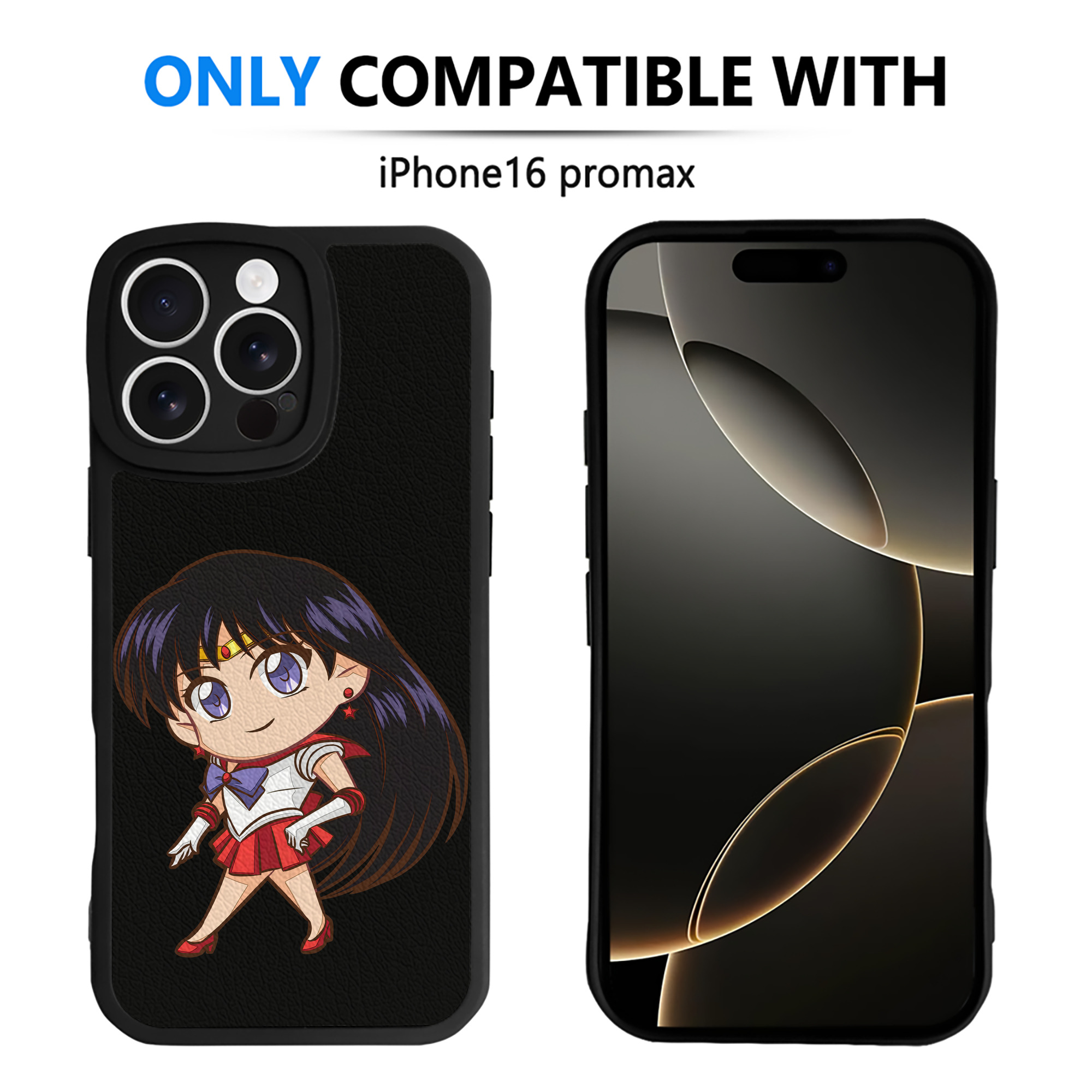（画像用） 美少女戦士セーラームーン 火野レイ ひの レイ Sailor Moon Hino Rei （セーラーマーズ,Sailor Mars） 【iPhone 16シリーズ対応】シリコンスマホケース（レザー調） 材質：シリコン